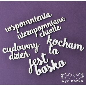 Tekturka Wycinanka Happy Days - Zestaw napisów #1, 5szt